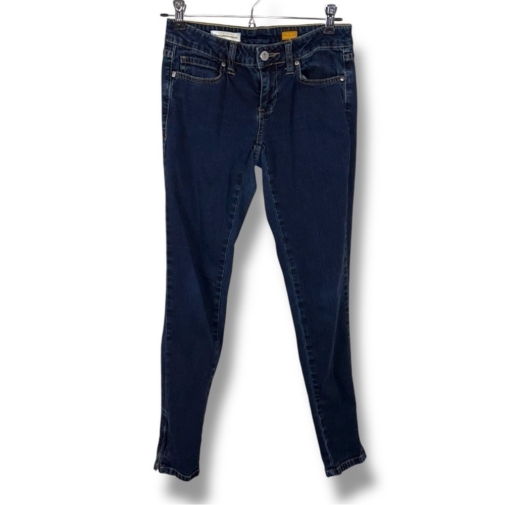Size 25 Pilcro Jeans Low Rise Straight Dark Blue Denim Pants Stretch